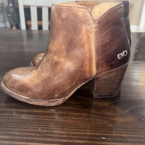 Bed Stu Yell Womens Two Tone Brown Leather Cobbler Made Ankle Boots Sz 6